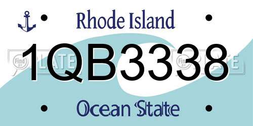 1QB3338 Rhode Island License Plate