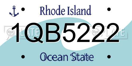 1QB5222 Rhode Island License Plate