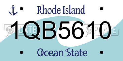 1QB5610 Rhode Island License Plate