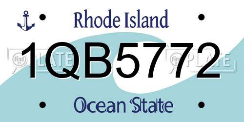 1QB5772 Rhode Island License Plate
