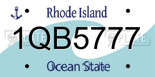 1QB5777 Rhode Island License Plate
