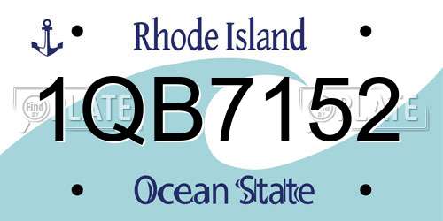 1QB7152 Rhode Island License Plate