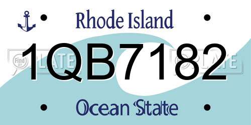 1QB7182 Rhode Island License Plate