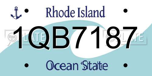 1QB7187 Rhode Island License Plate