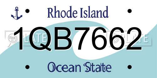 1QB7662 Rhode Island License Plate