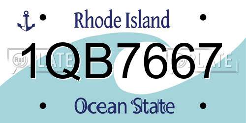 1QB7667 Rhode Island License Plate