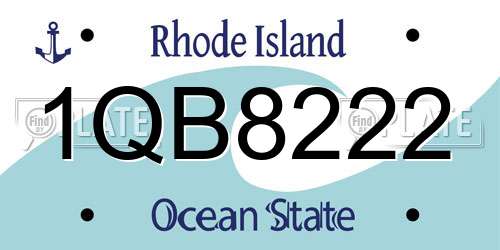 1QB8222 Rhode Island License Plate