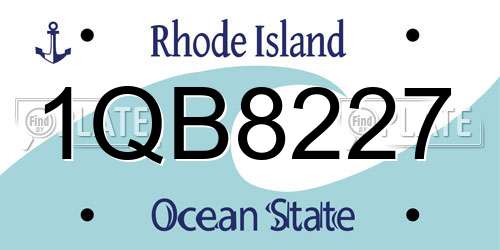 1QB8227 Rhode Island License Plate