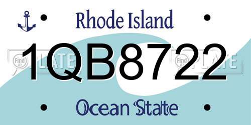 1QB8722 Rhode Island License Plate