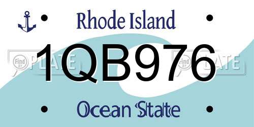 1QB976 Rhode Island License Plate