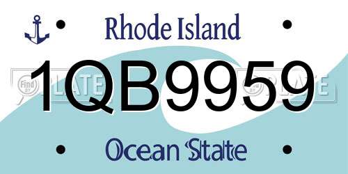 1QB9959 Rhode Island License Plate