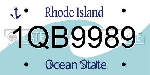 1QB9989 Rhode Island License Plate