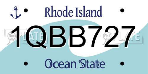1QBB727 Rhode Island License Plate