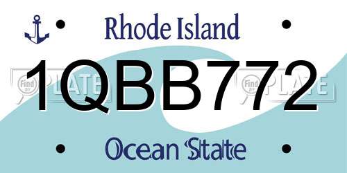 1QBB772 Rhode Island License Plate