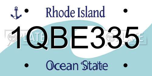 1QBE335 Rhode Island License Plate