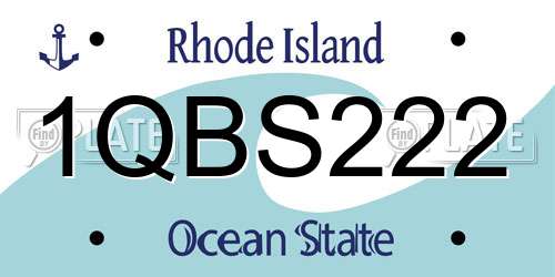 1QBS222 Rhode Island License Plate