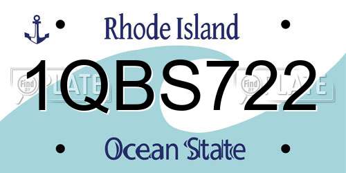 1QBS722 Rhode Island License Plate