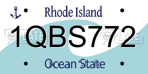 1QBS772 Rhode Island License Plate