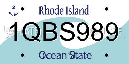 1QBS989 Rhode Island License Plate