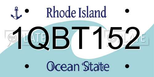 1QBT152 Rhode Island License Plate