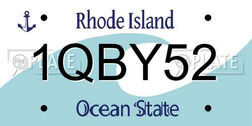 1QBY52 Rhode Island License Plate