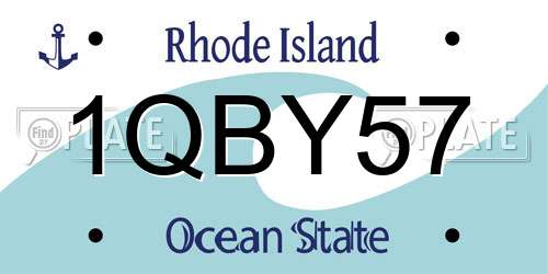 1QBY57 Rhode Island License Plate