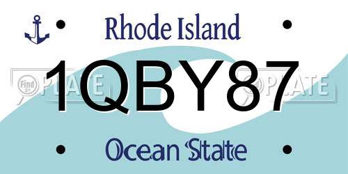 1QBY87 Rhode Island License Plate