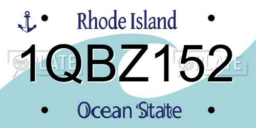 1QBZ152 Rhode Island License Plate