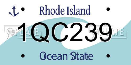 1QC239 Rhode Island License Plate