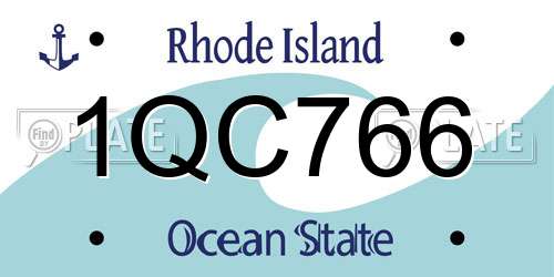 1QC766 Rhode Island License Plate