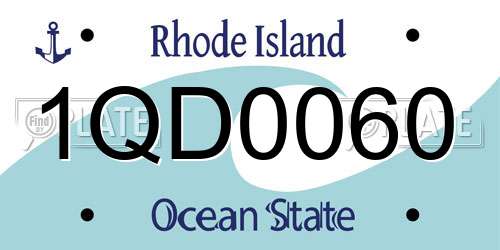 1QD0060 Rhode Island License Plate