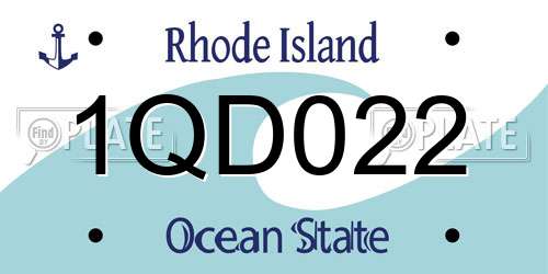 1QD022 Rhode Island License Plate