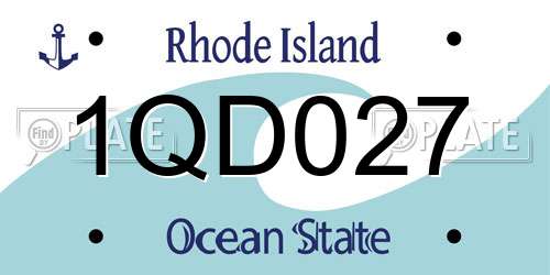1QD027 Rhode Island License Plate