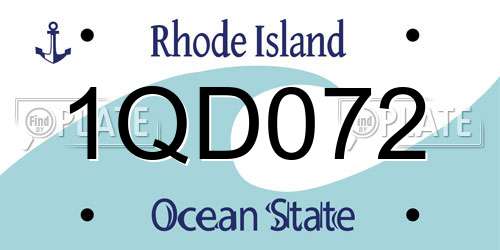 1QD072 Rhode Island License Plate