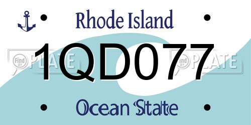 1QD077 Rhode Island License Plate
