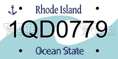 1QD0779 Rhode Island License Plate