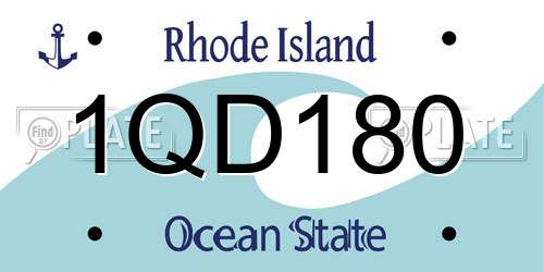 1QD180 Rhode Island License Plate