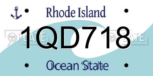 1QD718 Rhode Island License Plate