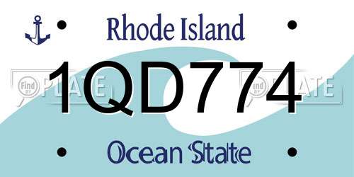 1QD774 Rhode Island License Plate