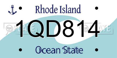 1QD814 Rhode Island License Plate