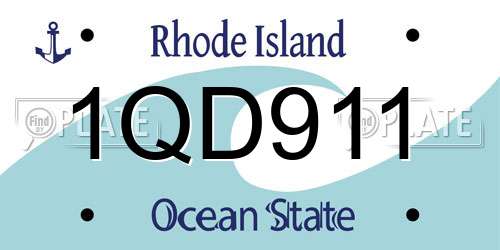 1QD911 Rhode Island License Plate