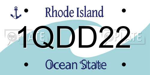 1QDD22 Rhode Island License Plate