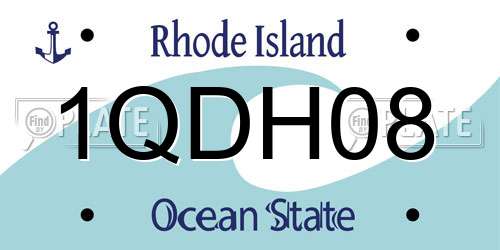 1QDH08 Rhode Island License Plate