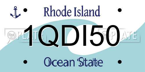 1QDI50 Rhode Island License Plate
