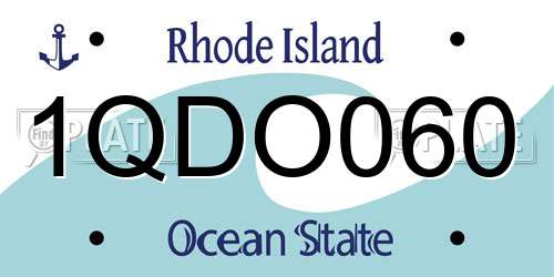 1QDO060 Rhode Island License Plate