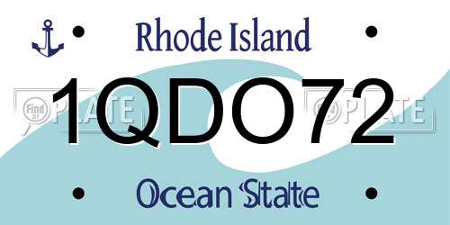 1QDO72 Rhode Island License Plate