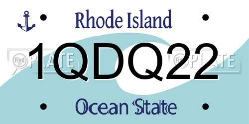1QDQ22 Rhode Island License Plate