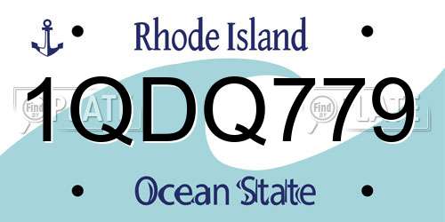 1QDQ779 Rhode Island License Plate