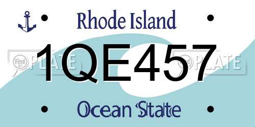 1QE457 Rhode Island License Plate