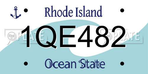 1QE482 Rhode Island License Plate